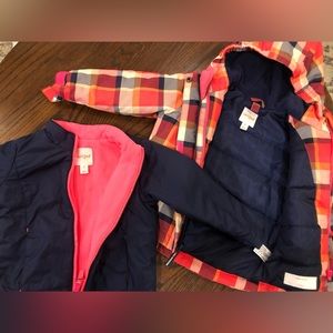 3-n-1 toddler girls pink plaid winter coat 3T